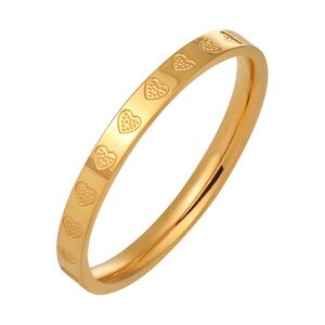 Gold Heart Patterned Ring